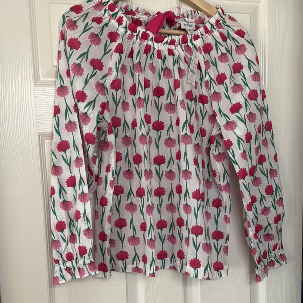 J Crew Floral Long Sleeve Blouse NWT - Picture 6 of 14